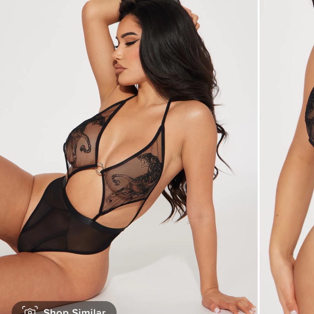 NWT roar for me tiger black mesh teddy xl